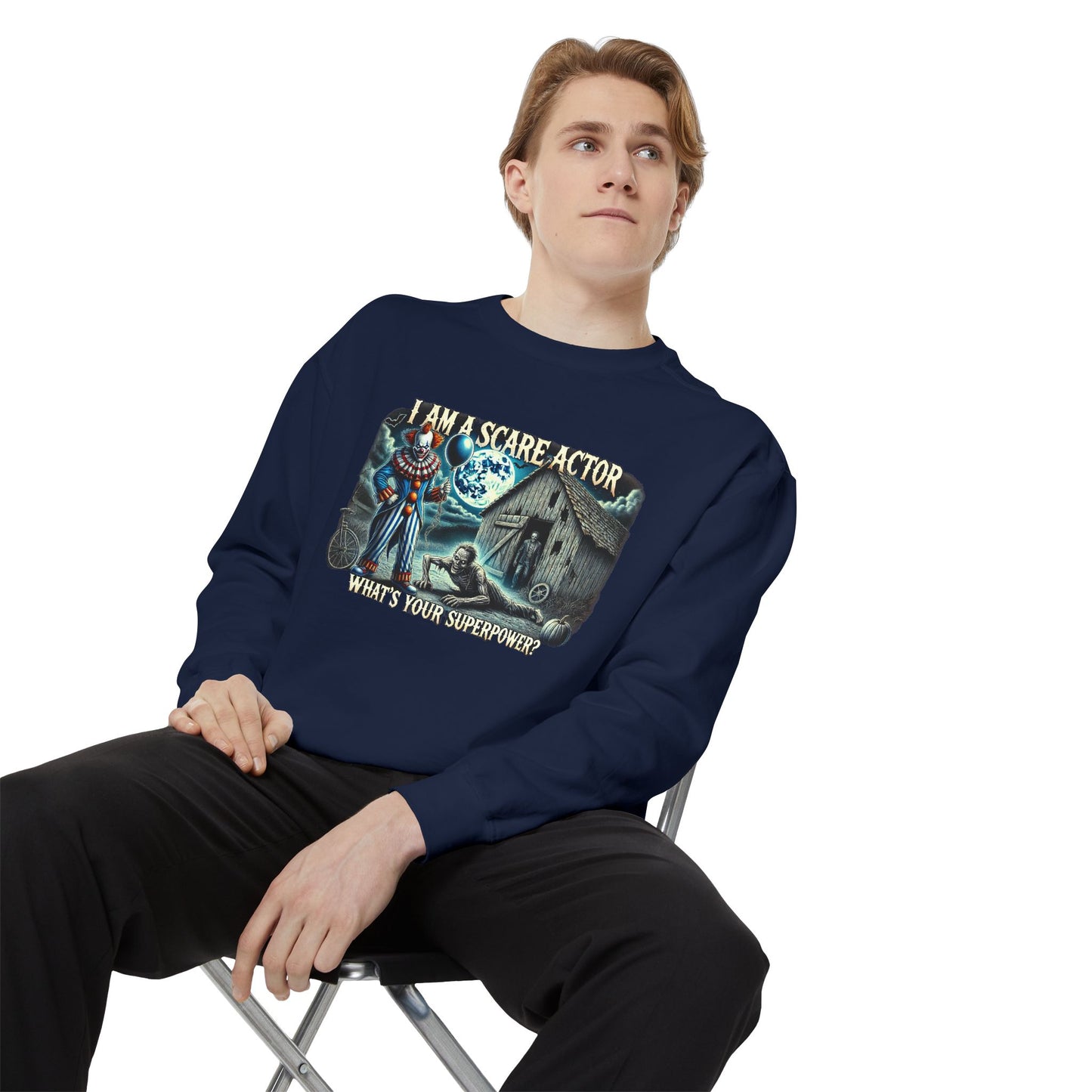 Scare Actor Halloween Unisex Garment-Dyed Sweatshirt