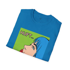Pop Art Gal T-Shirt featuring Blue Hair and Red Lips Unisex Soft Style Shirt