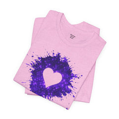 Galaxy Heart Tee — Purple or Green Splatter Heart T-Shirt