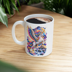 Colorful Feather Wings Unicorn Ceramic Mug | 11oz 15oz