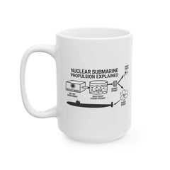 Nuclear Submarine Explained Ceramic Mug | Fun Gift for Engineers, Science Lovers, Navy Enthusiasts, Educational Decor, 11oz & 15oz