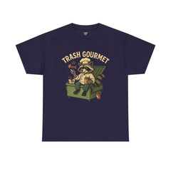 Trash Gourmet Unisex Heavy Cotton Tee, Funny Graphic T-Shirt, Quirky Casual Wear, Unique Gift for Food Lovers, Eco-Friendly Apparel