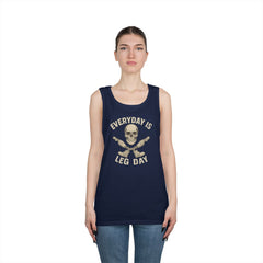 Fitness Tank Top - Skull Leg Amputee Gym Workout Shirt