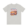 Happy 4th Of July Burger and Mug Graphic, Unisex Jersey Short Sleeve Tee