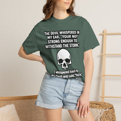Funny Grammar Police - 'The Devil Whispered...' Skull Resilience Graphic Tee