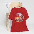 Happy 4th Of July Burger and Mug Graphic, Unisex Jersey Short Sleeve Tee