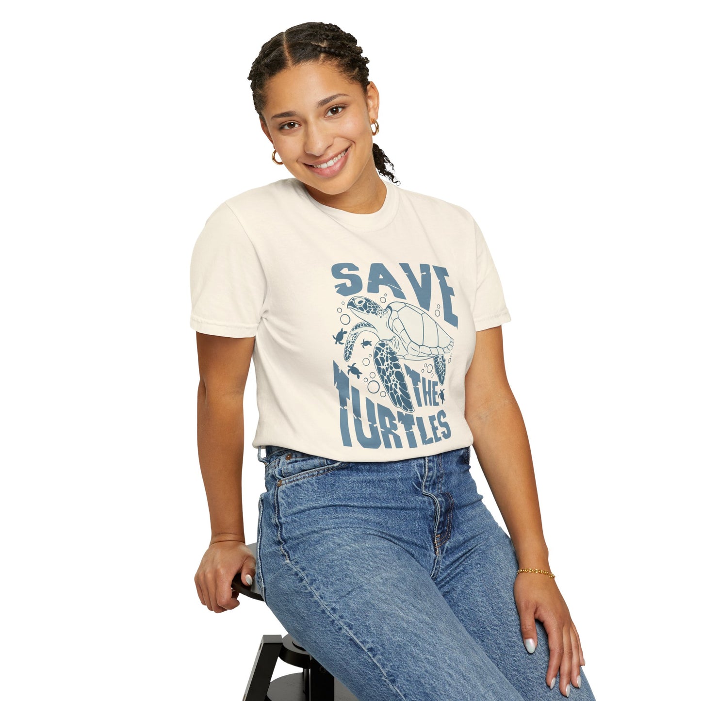 Sea Turtles, Save The Turtles -  Graphic Unisex Garment-Dyed T-shirt