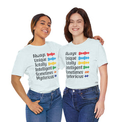 Autism - Always Unique Totally Intelligent Sometimes Mysterious Unisex Softstyle T-Shirt