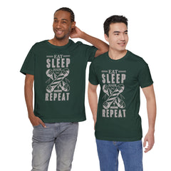 Hair Enthusiast Tee, Eat Sleep Hair Repeat Shirt, Funny Barber Gift, Unisex Jersey Tee, Casual Everyday Apparel, Salon Worker Top