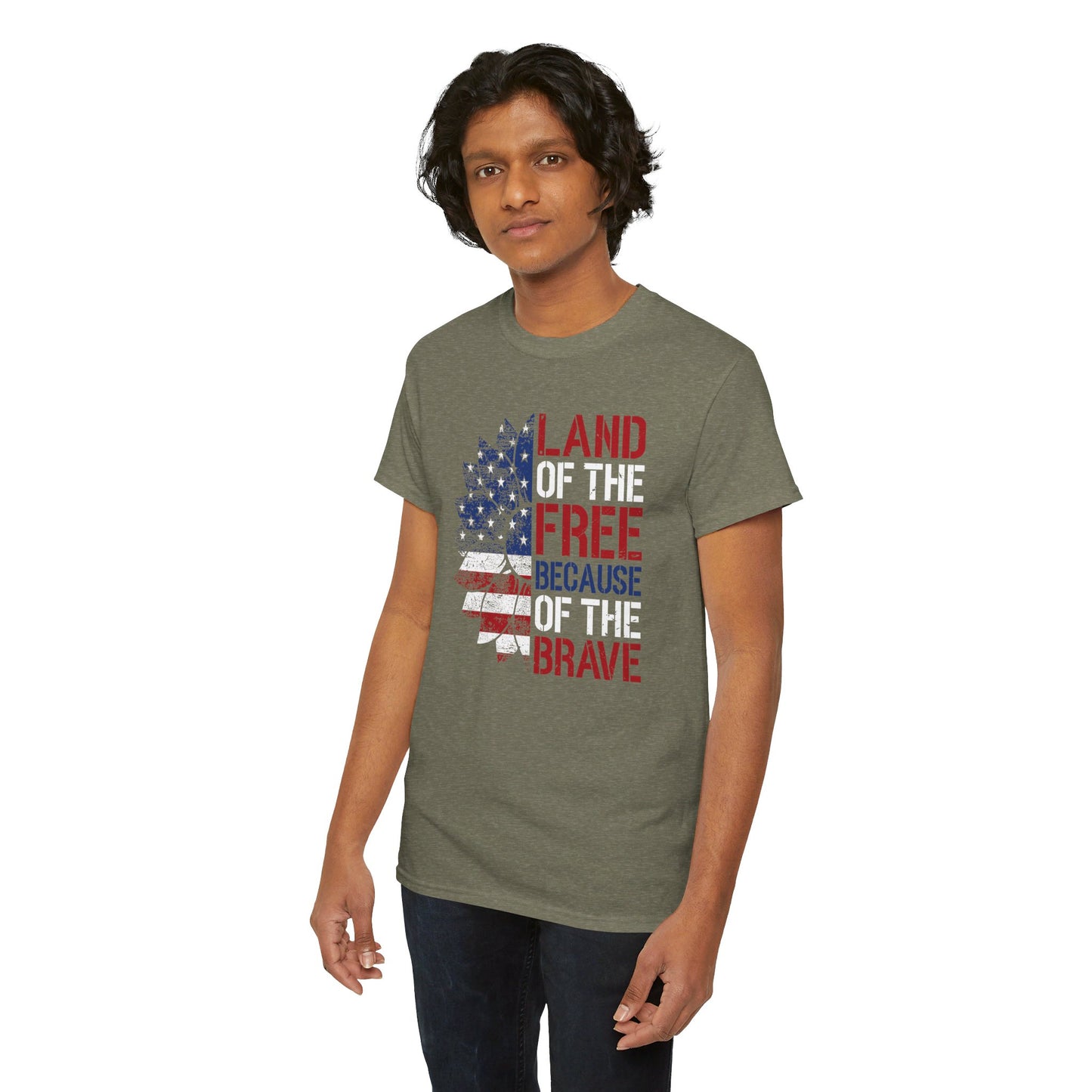 Land Of The Free Because Of The Brave - Unisex Cotton Tee