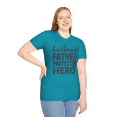 Husband Father Protector Hero Unisex Softstyle T-Shirt