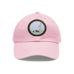 Hempstead Bay Sailing Club Leather Patch Dad Hat — Flying Scot Embroidered Round Patch