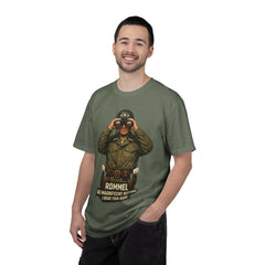 Graphic T-Shirt — Vintage WWII General George Patton Binoculars Design with "Rommel You Magnificent Bastard" Text