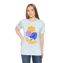 Summer Floral Tee — Retro Flowers & Monstera Design