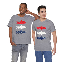 Patriotic Trout T-Shirt — Red White & Blue Fish Tee