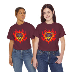 Flaming Fire Dragon - Graphic Unisex Heavy Cotton Tee