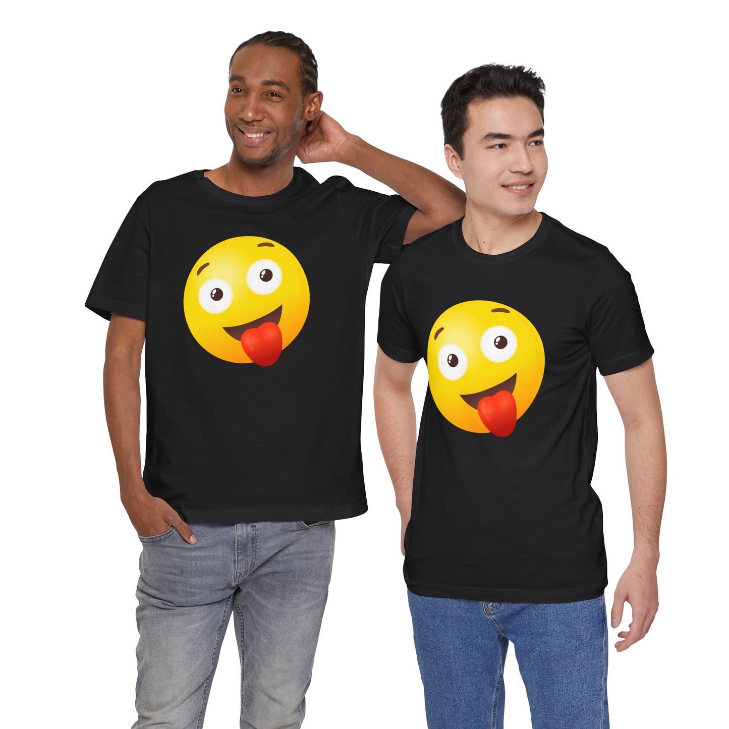 Emoji With Silly Tongue Out - Graphic Unisex Jersey Short Sleeve Tee