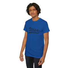 Utica Unisex Heavy Cotton Tee - Retro Dunder Mifflin Design for Nostalgic Fans