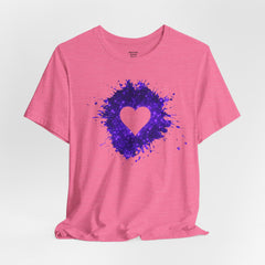Galaxy Heart Tee — Purple or Green Splatter Heart T-Shirt