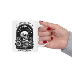 Celestial Skull and Rose Rose Ceramic Mug - Perfect for Coffee Lovers & Gift Giving