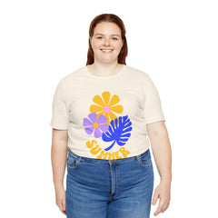 Summer Floral Tee — Retro Flowers & Monstera Design