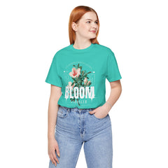 Bloom Stronger Unisex Jersey Tee - Positive Vibes Floral Design