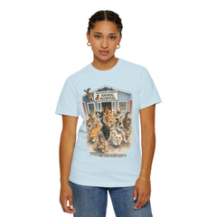 Front Graphic "Who Let the Cats Out?" Baldwin Harbor Animal Hospital Cute Vet Clinic T Shirt