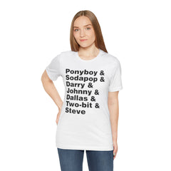 The Outsiders Shirt, Greasers Characters Shirt, Unisex Jersey Short Sleeve Tee