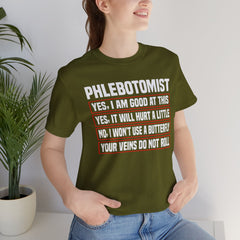Phlebotomist Humor Tee, Funny Medical Shirt, Nurse Gift, Blood Tech Wear, Cute Phlebotomy Humor, Healthcare Apparel