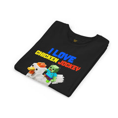 Youth I Love Chicken Jockey Tee - Fun Gamer T-Shirt for Kids
