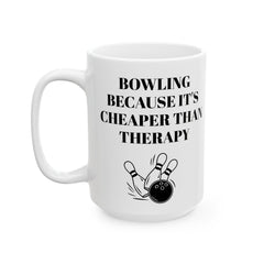 Bowling Therapy Ceramic Mug