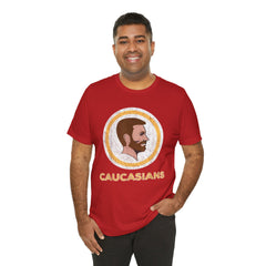 Bearded Graphic Tee - Funny Caucasians Satire Head Shot Unisex Jersey Short Sleeve Tee