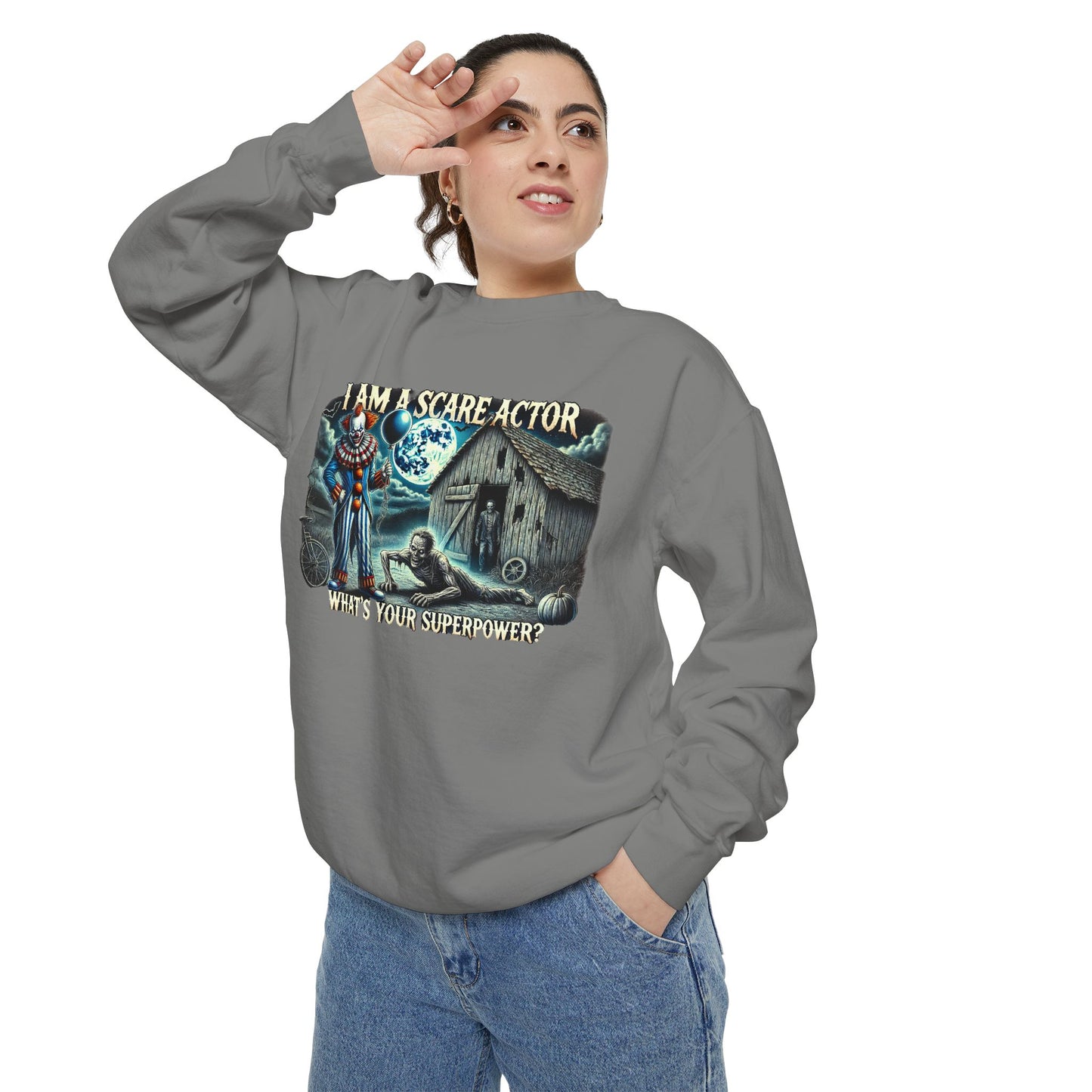 Scare Actor Halloween Unisex Garment-Dyed Sweatshirt