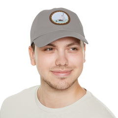 Hempstead Bay Sailing Club Leather Patch Dad Hat — Flying Scot Embroidered Round Patch
