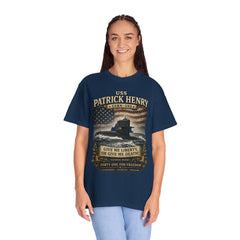 USS Patrick Henry SSBN 599 Submarine T-Shirt with a quote from its namesake