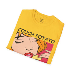 Couch Potato Pop Art Girl Unisex Softstyle T-Shirt