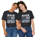 BACK THE BLUE Flag, Graphic Unisex Short Sleeve Tee