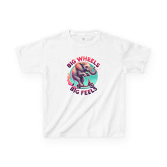 Graphic Kids Tee - Big Wheels Big Feels Elephant