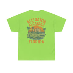 Alligator Alcatraz Unisex Heavy Cotton Tee, Florida Souvenir Shirt, Travel Gift, Vintage Style Tee, Nature Lover Apparel