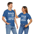 BACK THE BLUE Flag, Graphic Unisex Short Sleeve Tee