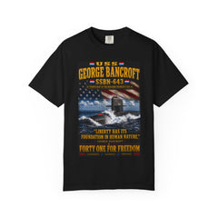 USS George Bancroft SSBN-643 T-Shirt — "Liberty Has Its Foundation in Human Nature" Navy Submarine Tee