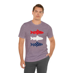Patriotic Trout T-Shirt — Red White & Blue Fish Tee