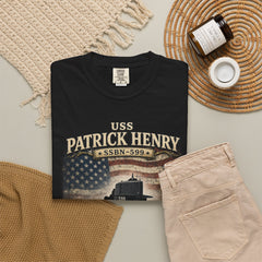 USS Patrick Henry SSBN 599 Submarine T-Shirt with a quote from its namesake