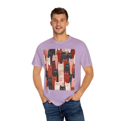 Cute Cat Print Unisex Garment-Dyed T-Shirt - Comfort Colors Soft Perfect for Animal Lovers and Casual Days