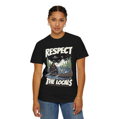Bigfoot and Alien Outdoor Canoe Adventure - Respect The Locals T-Shirt