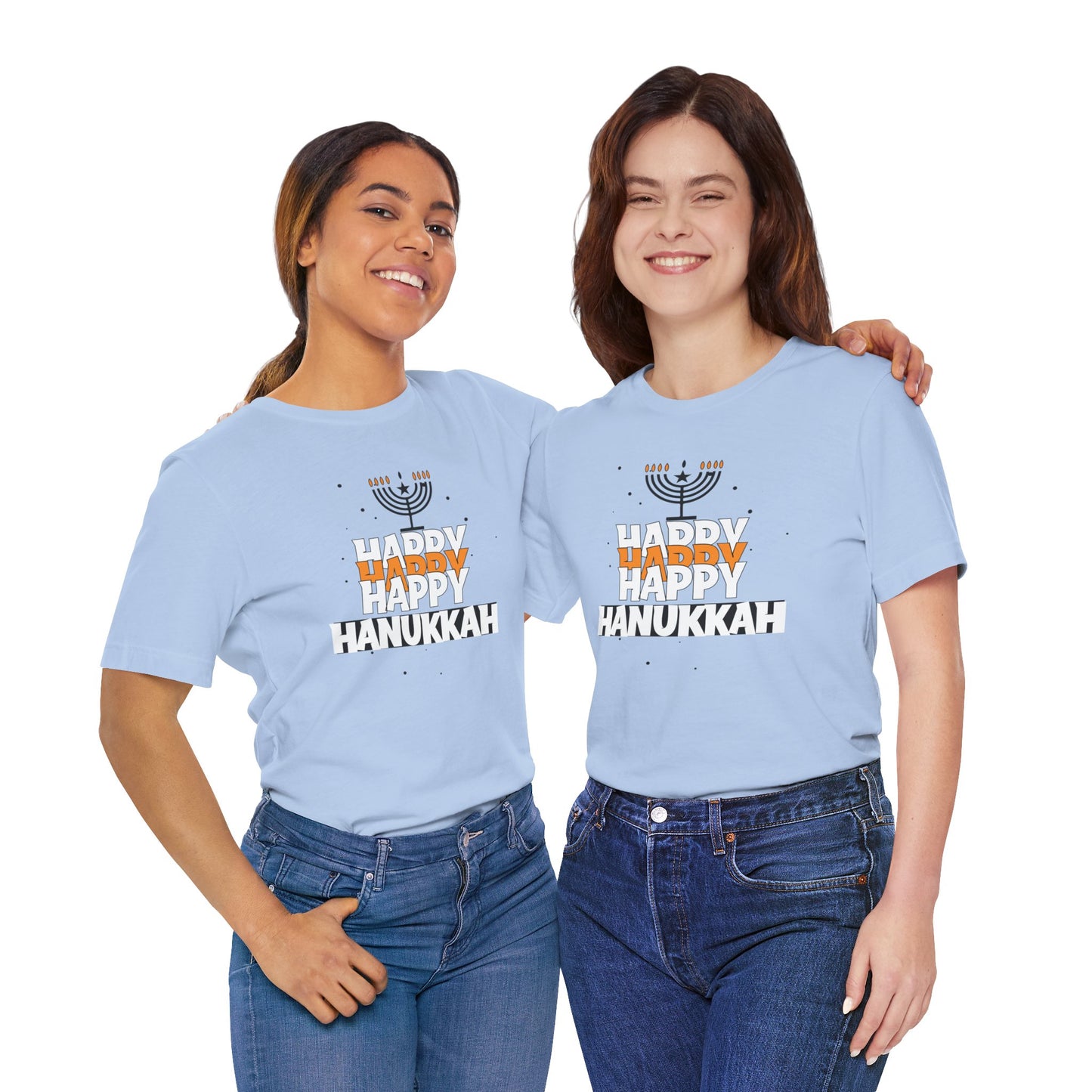 Happy Hanukkah Menorah - Unisex Jersey Short Sleeve Tee