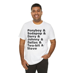The Outsiders Shirt, Greasers Characters Shirt, Unisex Jersey Short Sleeve Tee