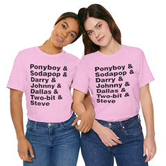 The Outsiders Shirt, Greasers Characters Shirt, Unisex Jersey Short Sleeve Tee