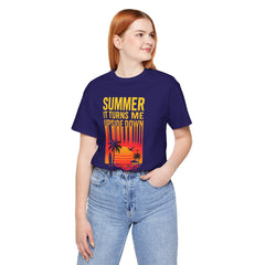 Summer Vibes Unisex Tee - "Summer, It Turns Me Upside Down" Graphic Shirt