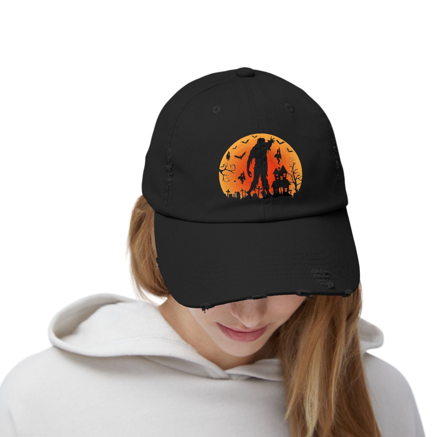 Haunted House Zombie Unisex Distressed Cap